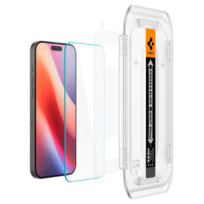 Spigen EZ FIT Screen Protector for Apple iPhone 16 Pro, Full Glue, Glass Protected AGL07935
