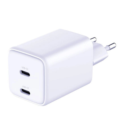 Network Charger with USB-C Cable 3MK HyperCharger, 45W, 3A, 2 x USB-C, White 